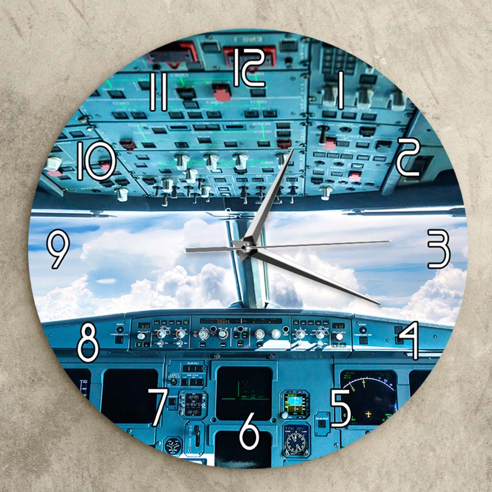 Airplane Interior Cockpit Print Wall Art Wall Clock