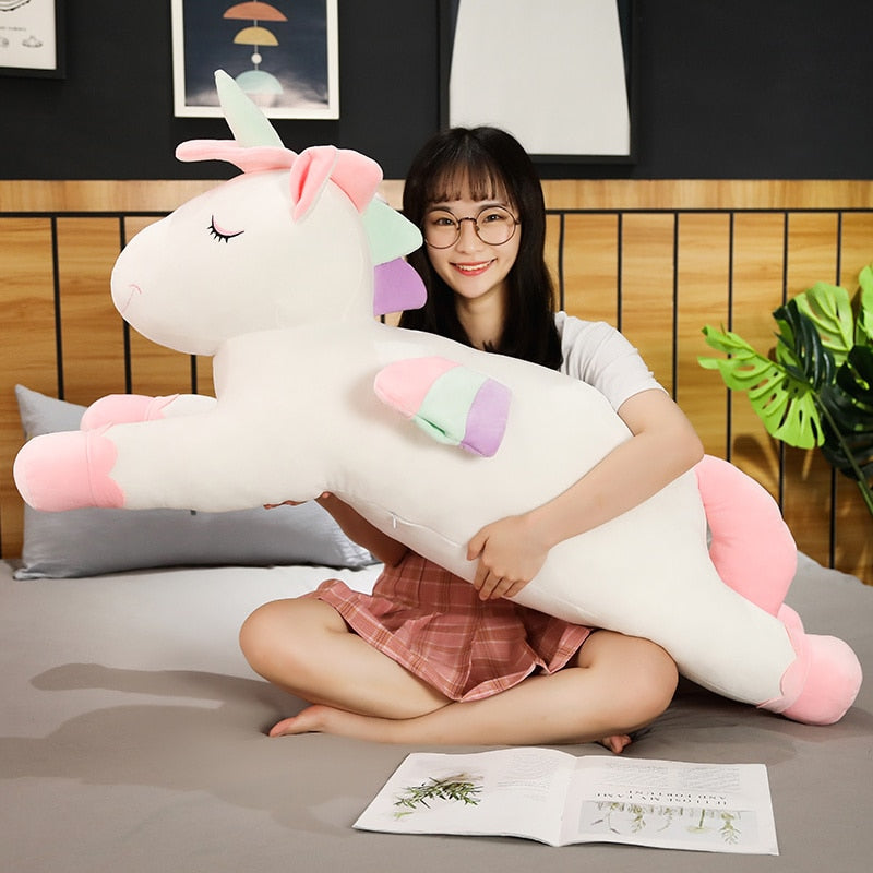 Extra Large Colorful Unicorn Super Soft Stuffed Plush Pillow Dolls