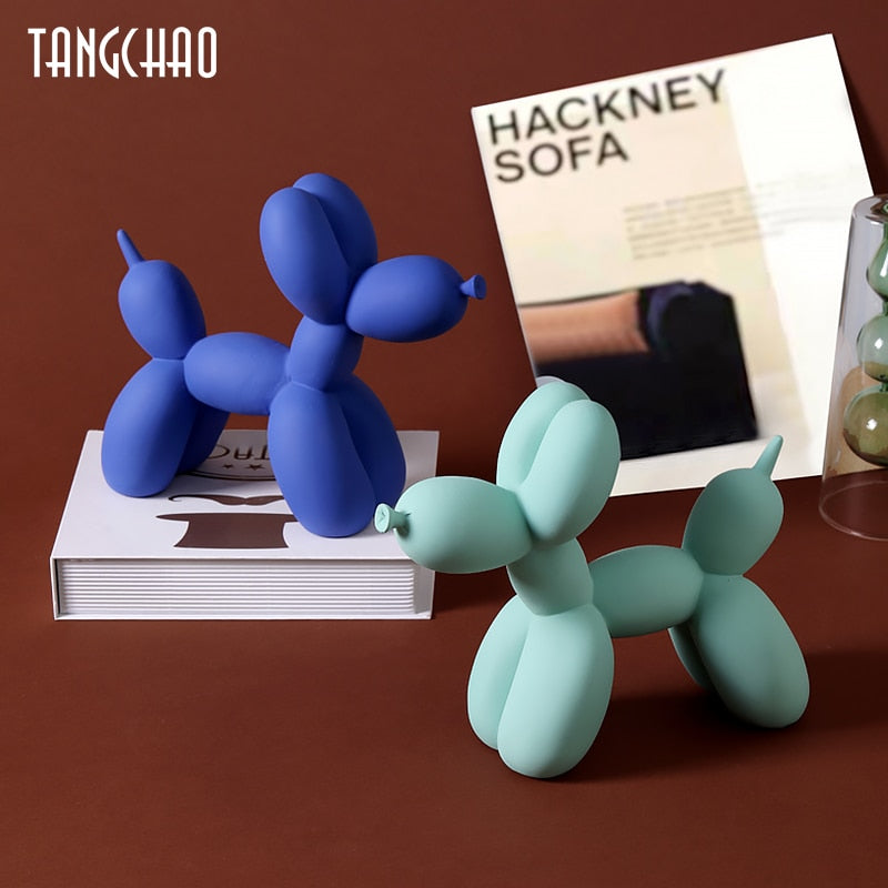 Modern Balloon Dog Resin 18cm Figurine Sculpture Interior Home Decoration
