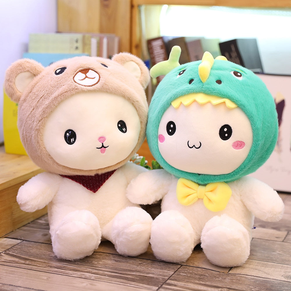 Little Bear in Cuddly Suit Plush Stuffed Doll Toy Gift for Girls