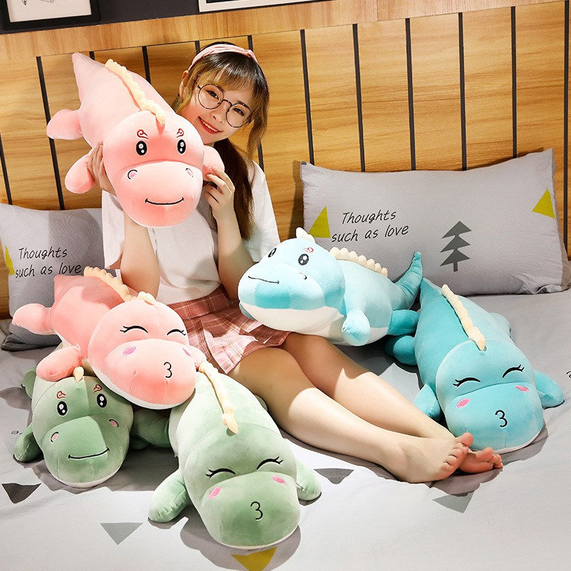Lovely Long Dinosaur Large Size Plush Stuffed Doll Pillow
