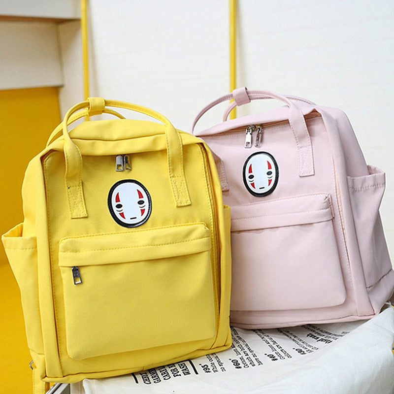 Canvas No Face Backpack for Teenager Girls Schoolbag Back
