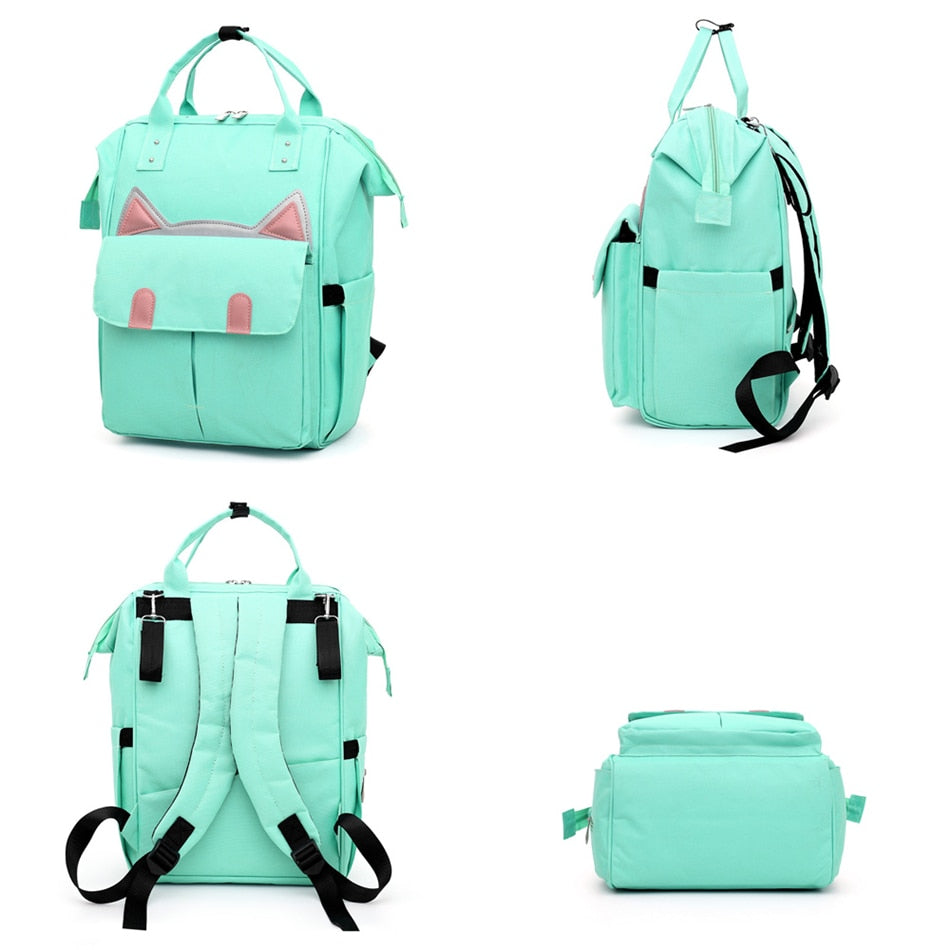 Cute Cat Ears Large Capacity Anti Theft Oxford Backpack