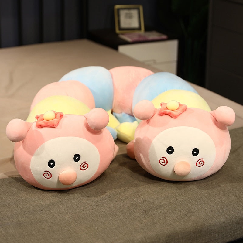 Cute Colorful Double-Headed Caterpillar Large Size Stuffed Plush Pillow Doll