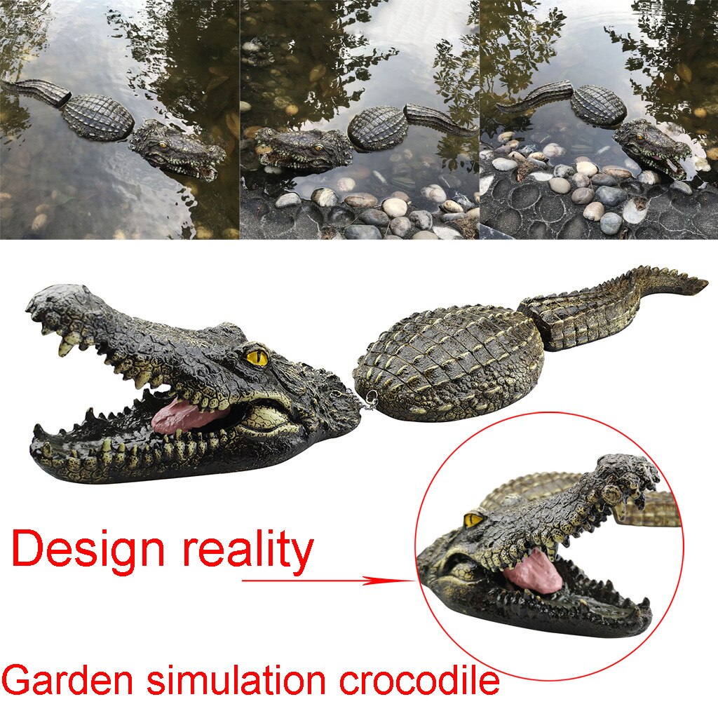 Floating Crocodile Head Water Garden Decor