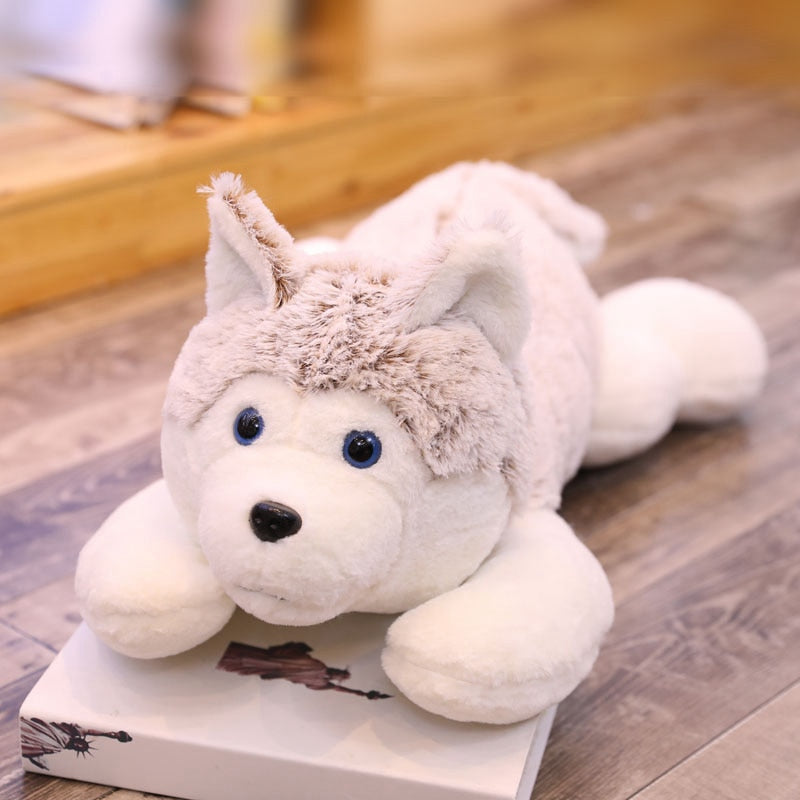 Lifelike Simulation Siberian Husky Puppy Dog Stuffed Plush Pillow Doll
