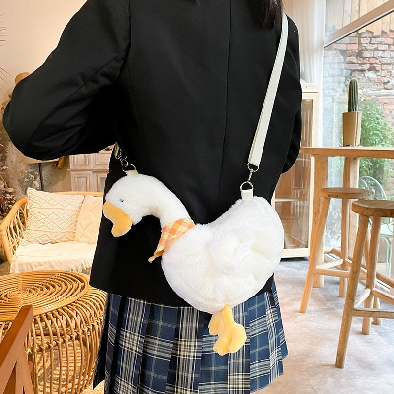 Cute Duck & Goose Shaped Soft Plush Purse Shoulder Bag