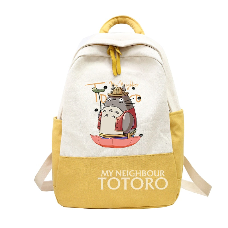 Anime Cartoon Totoro Canvas Backpack Shoulder School Bag
