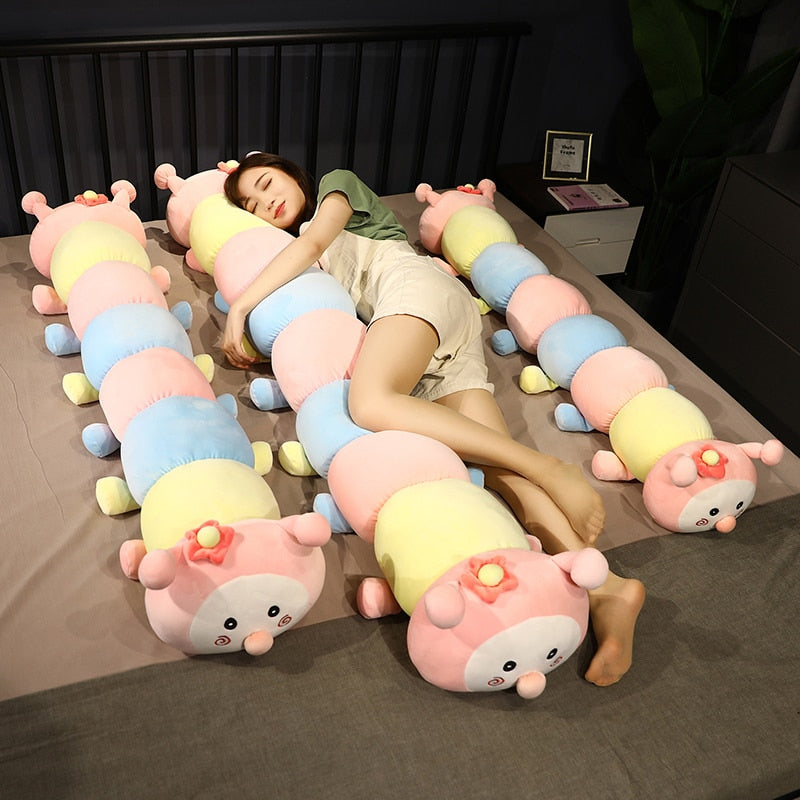 Cute Colorful Double-Headed Caterpillar Large Size Stuffed Plush Pillow Doll