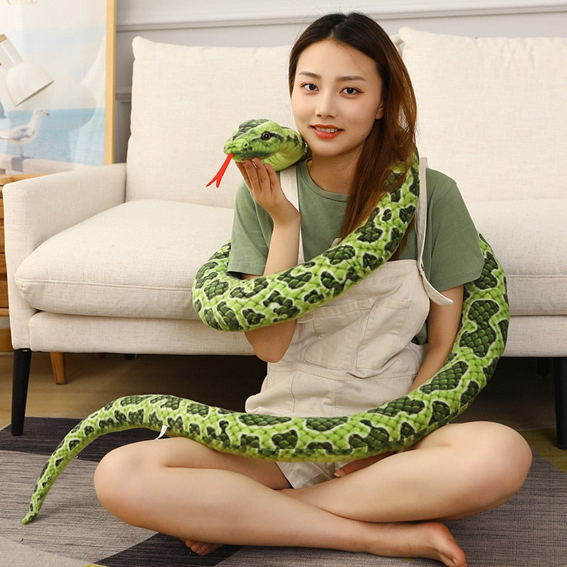 Lifelike Python Snake Giant Long Stuffed Plushie Doll Toy Gift