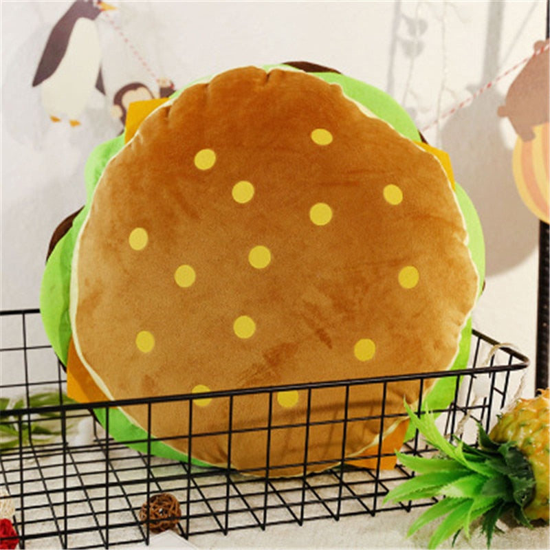 Cute Hamburger Soft Plushie Doll Cushion Pillow