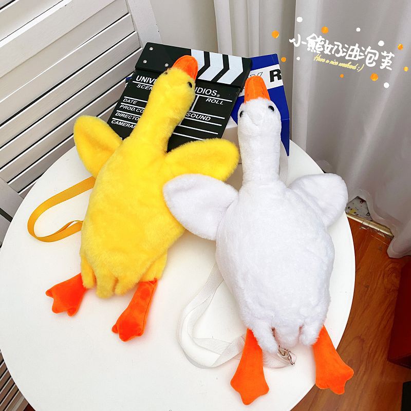 Cute Duck & Goose Shaped Soft Plush Purse Shoulder Bag