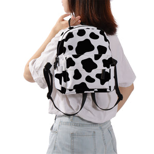 Black & White Cow Pattern Printing Mini Backpack School Backpack