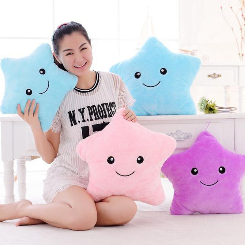 Star Shape LED Luminous Glowing Light Soft Plush Stuffed Pillow Doll