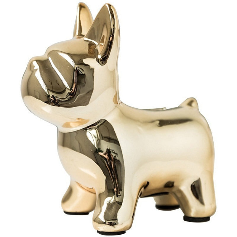 Lovely French Bulldog Ceramic Piggy Bank Desktop Adornment Craft