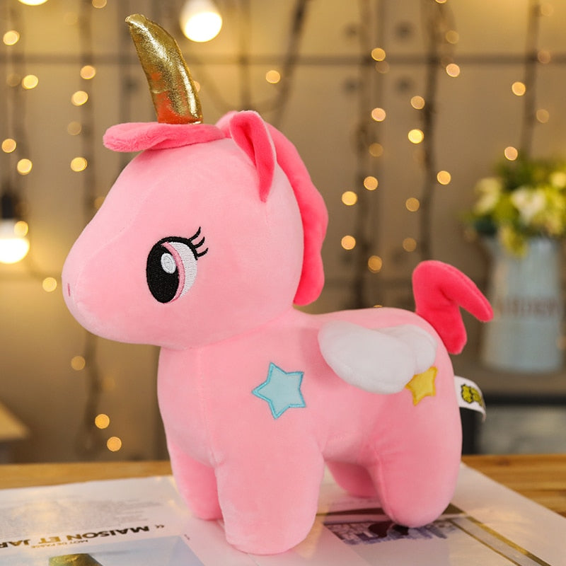 Little Baby Unicorn Gold Horn Soft Plush Stuffed Doll Toy Children Gift