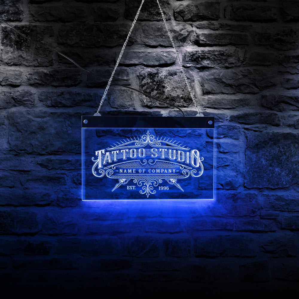 Tattoo Studio LED Neon Wall Sign With Lighting Changes