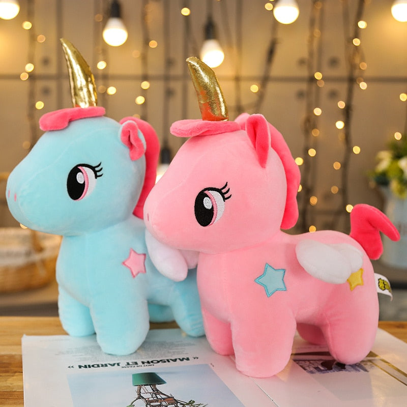 Little Baby Unicorn Gold Horn Soft Plush Stuffed Doll Toy Children Gift