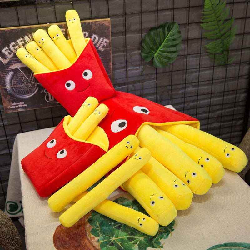 Funny Cartoon A Bag of French Fries Stuffed Plush Pillow Doll