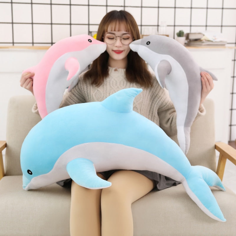 Cute Cartoon Dolphin Large Size Soft Plush Stuffed Pillow Doll