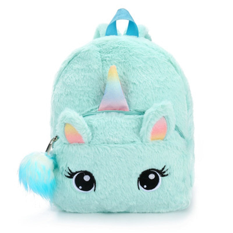 Cartoon baby Unicorn Mini Plush Backpack School Bag for Girls