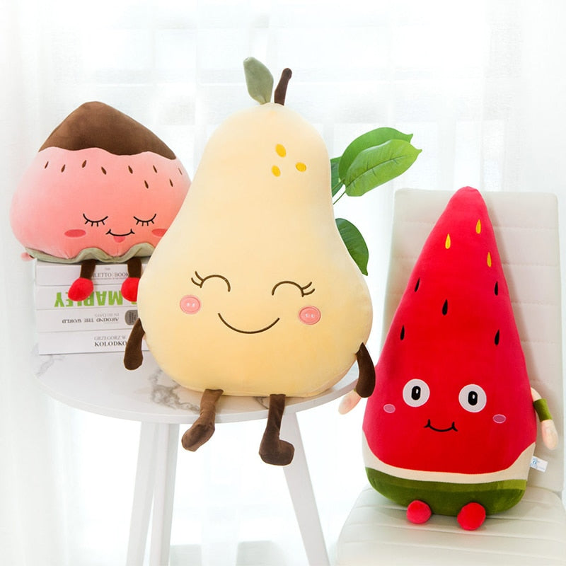 Cute Cartoon Fruit Watermelon Strawberry Pear Plush Stuffed Doll Toys