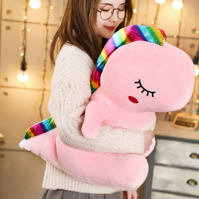 Lovely Rainbow Dinosaur Plush Stuffed Toy Doll
