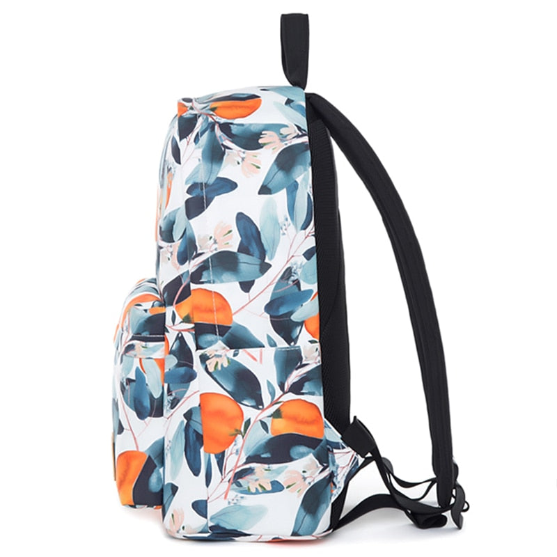 Beautiful Orange Tree Leaf Pattern 14 Inche Backpack School Bag