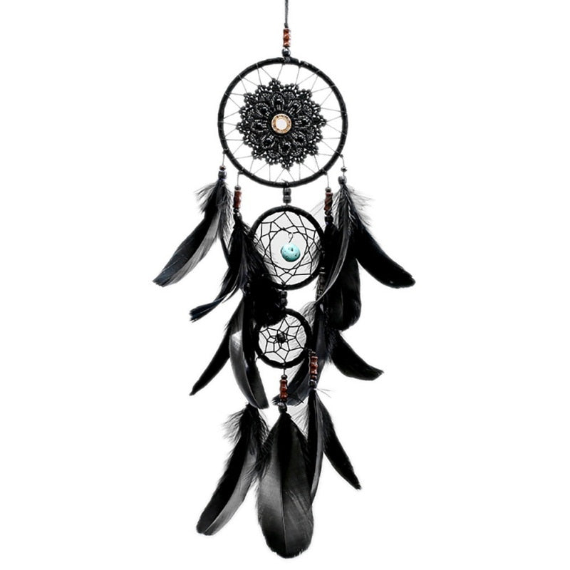 Black Feather Crafts Dreamcatcher Wind Chimes Indian Style
