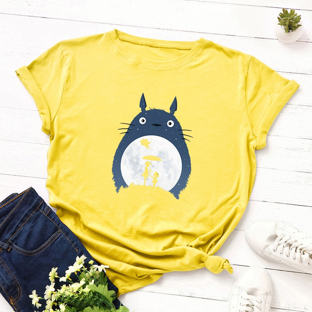 Anime My Neighbor Totoro Print Cotton T-Shirt