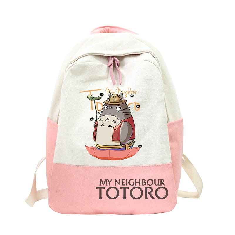 Anime Cartoon Totoro Canvas Backpack Shoulder School Bag