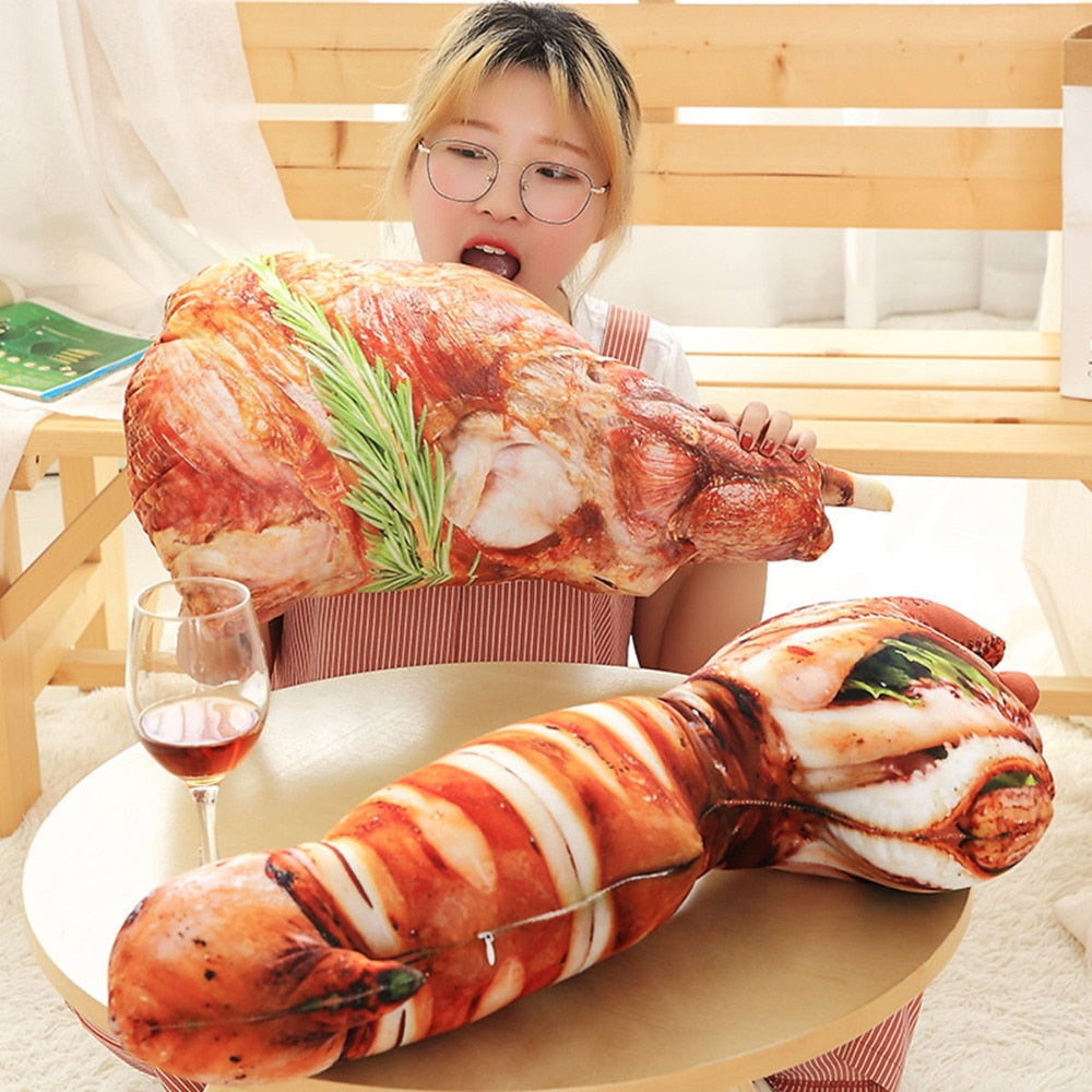 Likelike BBQ Barbecue Vegetables Seafood Plush Pillow Doll