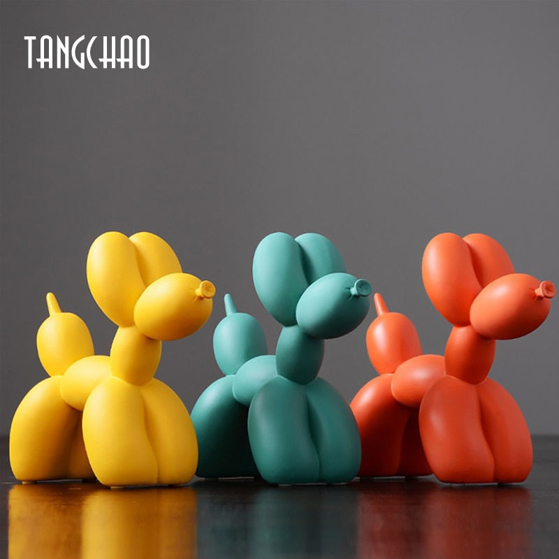 Modern Balloon Dog Resin 18cm Figurine Sculpture Interior Home Decoration