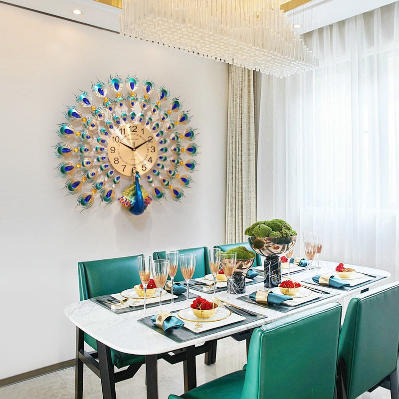European Beautiful Peacock DIY Wall Clock