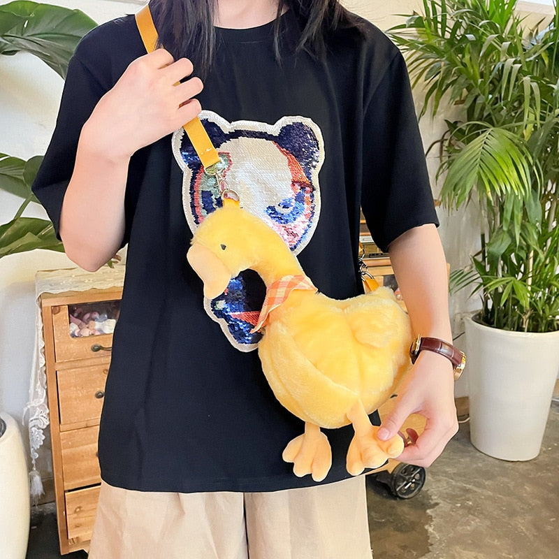 Cute Duck & Goose Shaped Soft Plush Purse Shoulder Bag