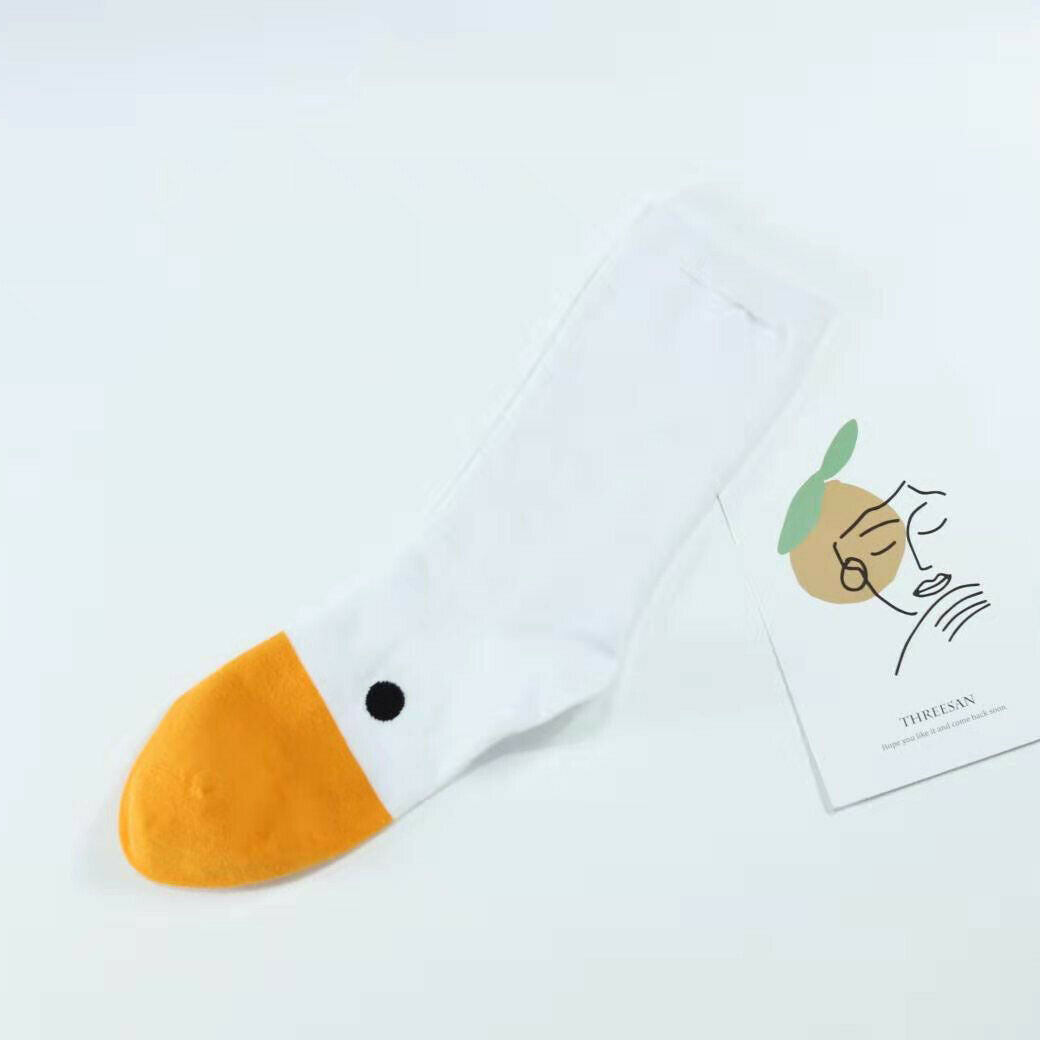 Funny Crazy Goose Head Universal Women Men Cotton Sock