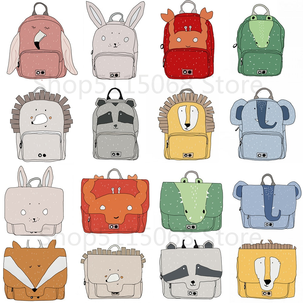 Cute Cartoon Baby Animal Cartool Plush Backpack School Bag