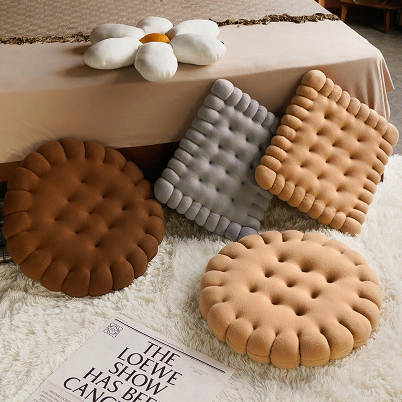 Biscuit Cookie Stuffed Plush Doll Pillow Cushion Chair Seat Pad