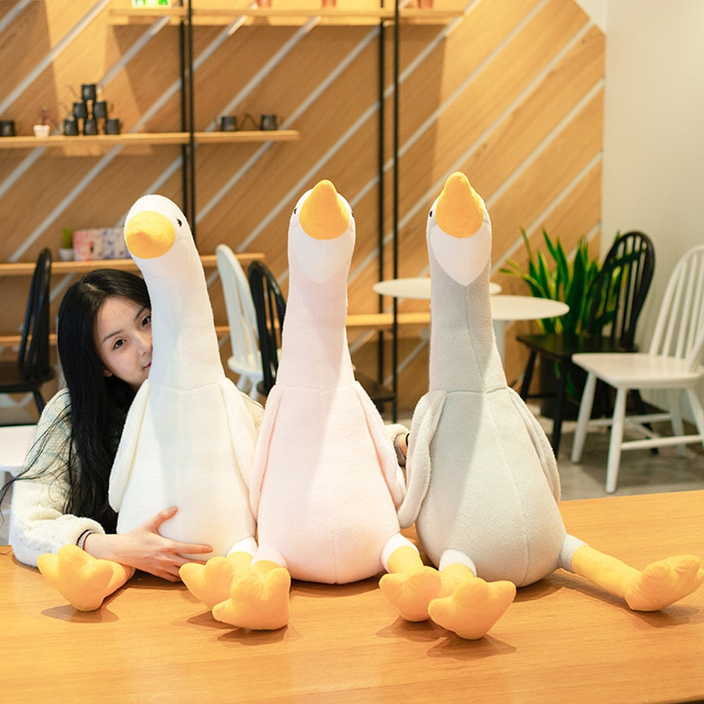 Lovely Duck Swan Fluffy Plush Stuffed Doll Huggable Pillow Gift