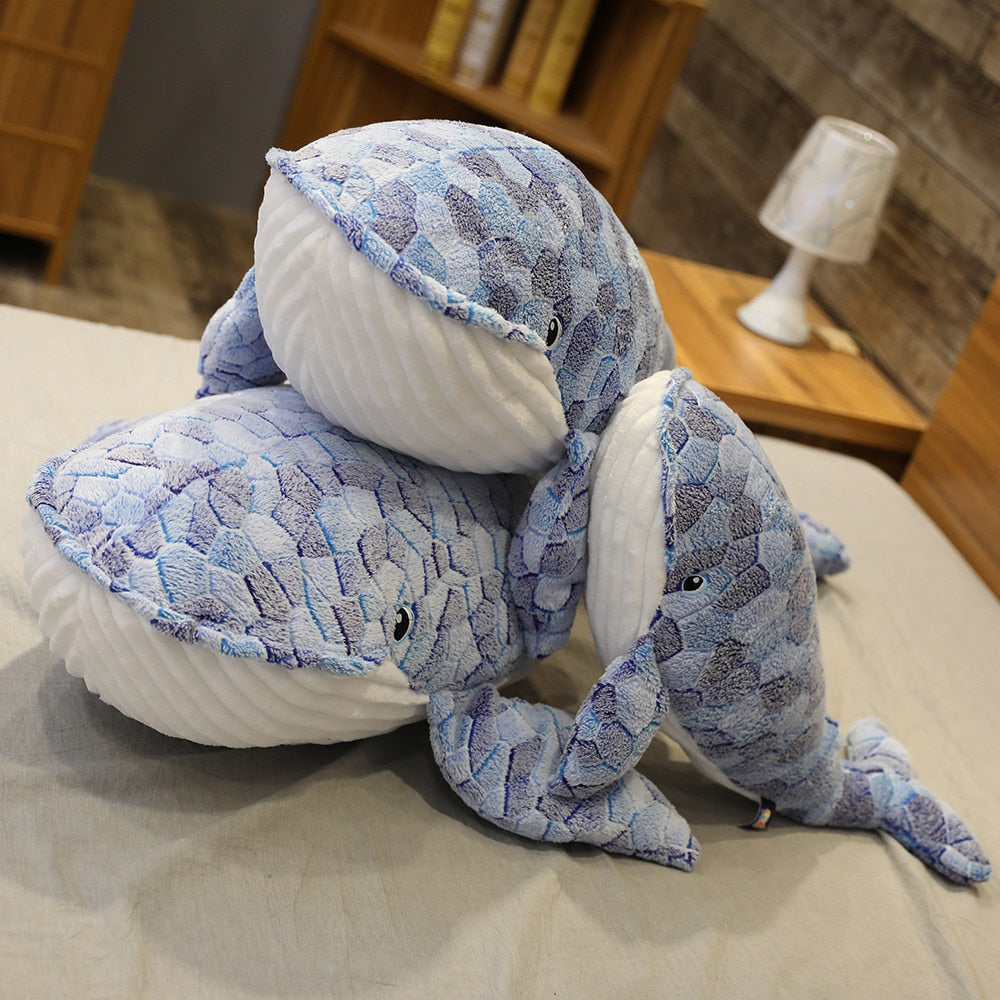 Blue Whale Large Size Huggable Plush Toy Stuffed Toy Pillow Doll
