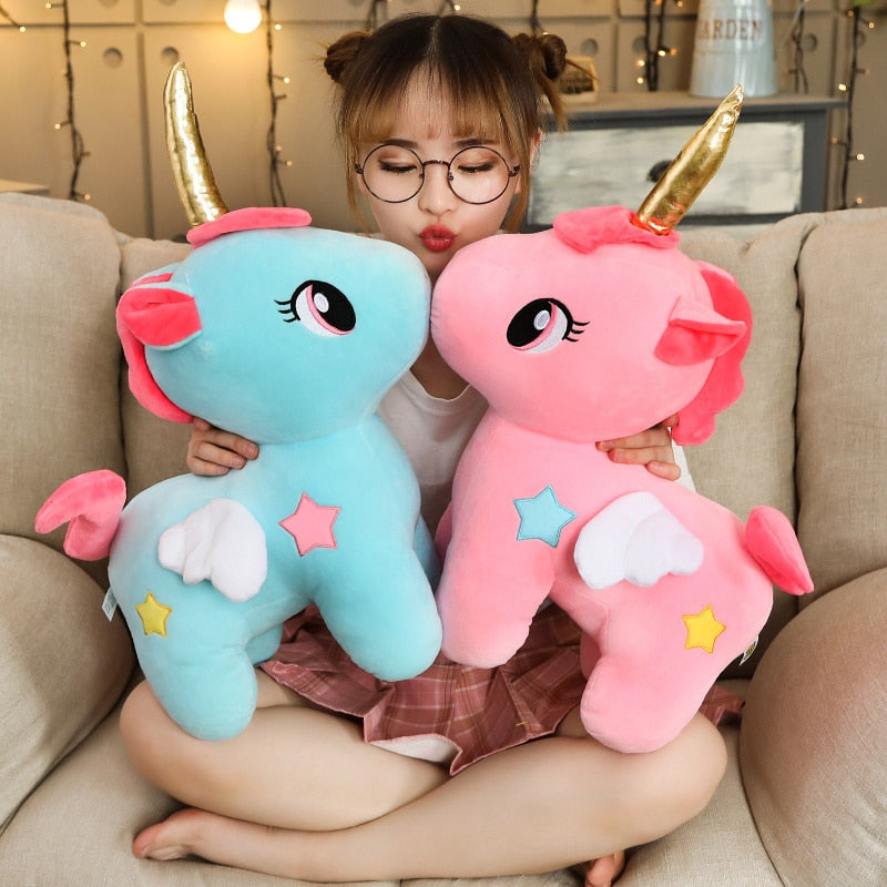 Little Baby Unicorn Gold Horn Soft Plush Stuffed Doll Toy Children Gift