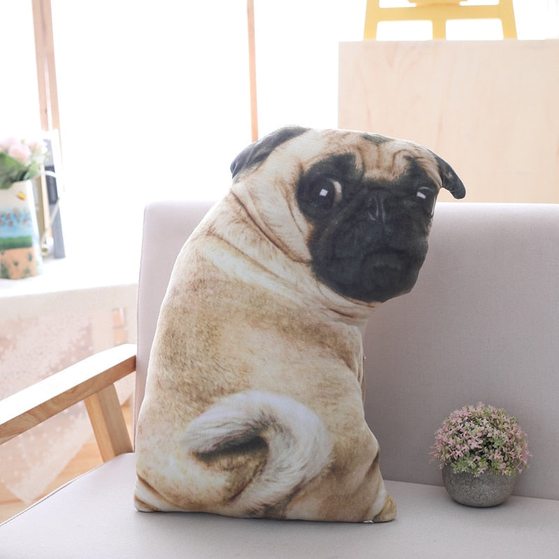 Lifelike Pug Dog Plush Toys Stuffed Pillow Dolls