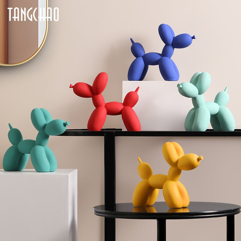Modern Balloon Dog Resin 18cm Figurine Sculpture Interior Home Decoration