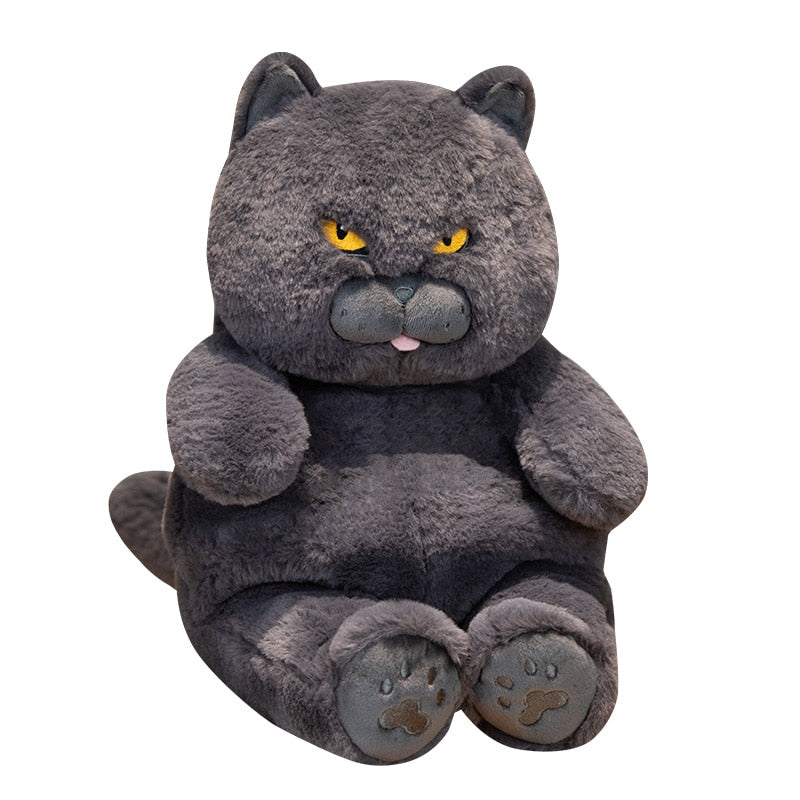 Cartoon Fat Angry Black Cat Soft Plush Stuffed Doll Toy