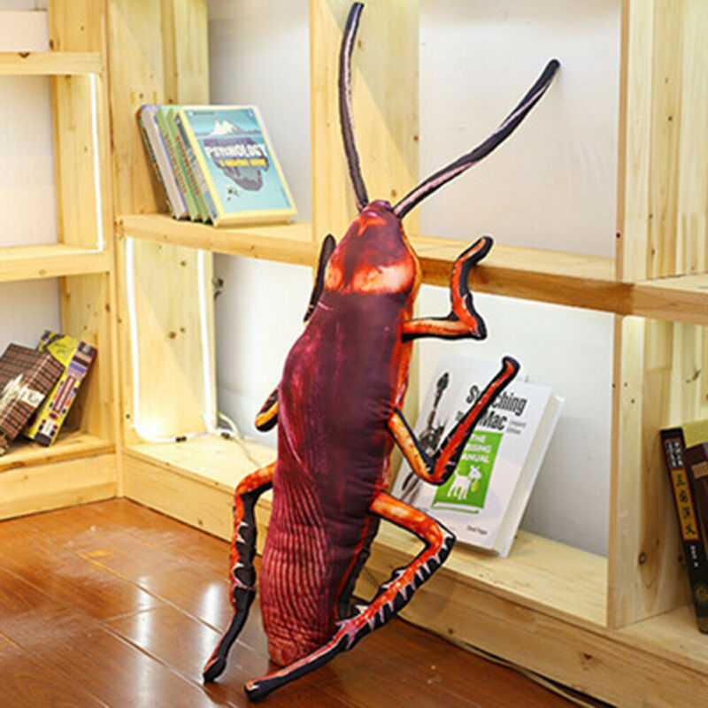Giant Simulation Realistic Cockroach Plush Long Pillow Doll Prank Props