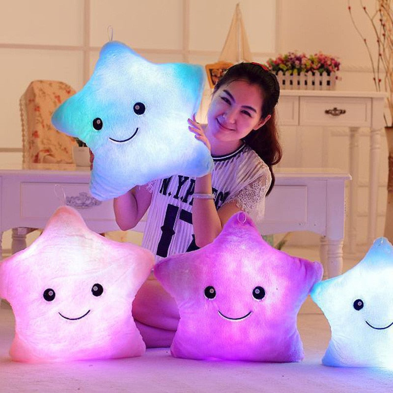 Star Shape LED Luminous Glowing Light Soft Plush Stuffed Pillow Doll