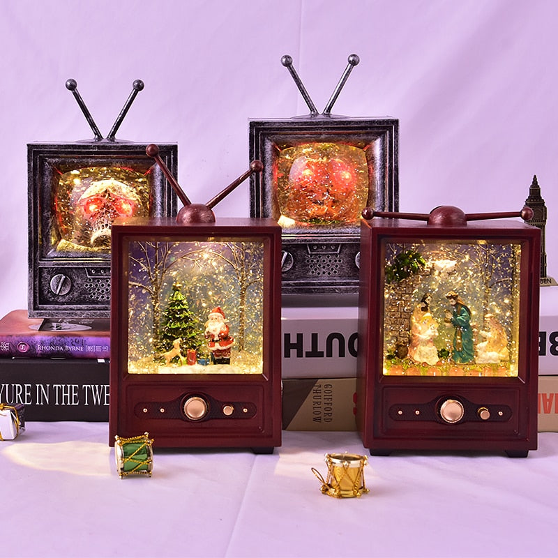 TV Box Snowflakes Globes Music Box Crystal Ball Gifts