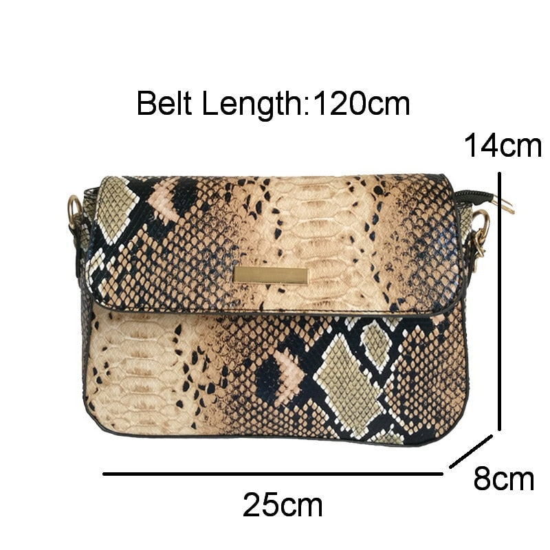 Snake Print Leather Women Small Purse Shoulder Bags