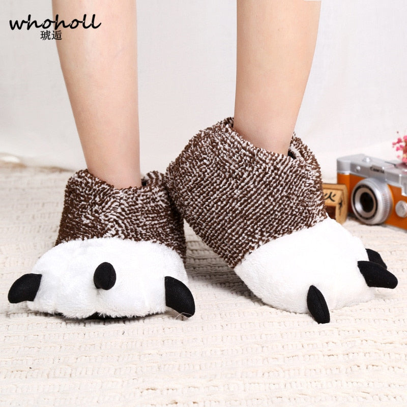 Giant Panda Bear Paw Warm Plush Slippers