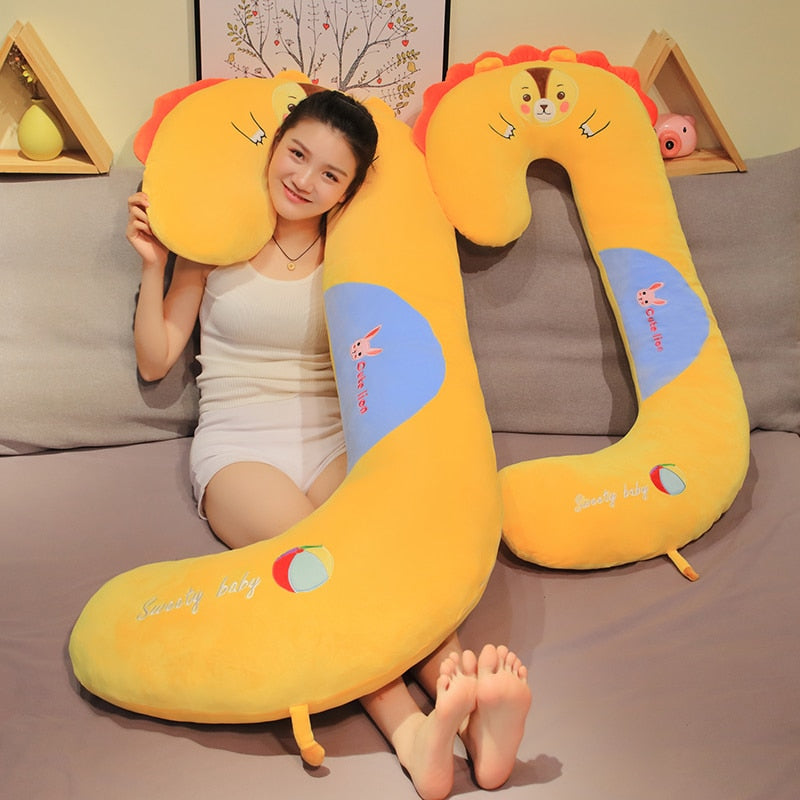 Cute Animal Hook Shape Long Pregnant Pillow Plush Doll Gift